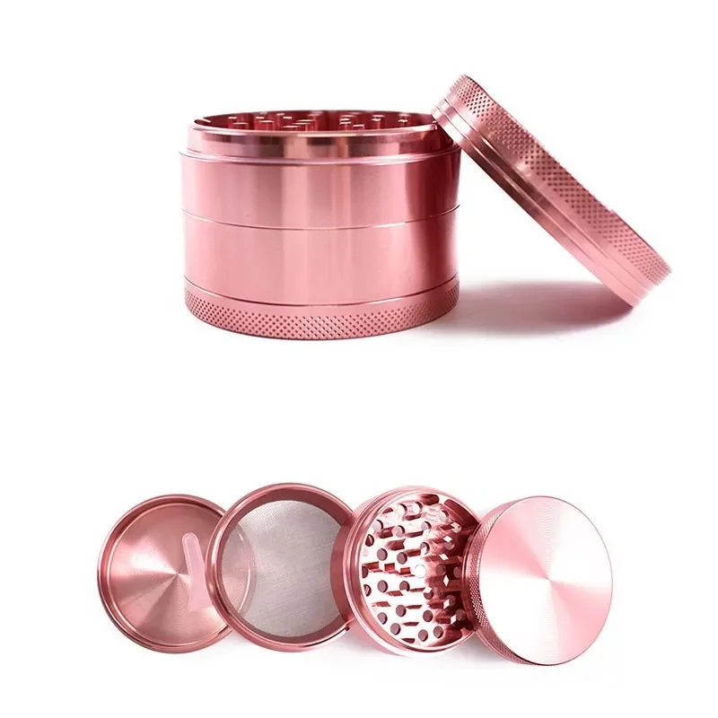 40mm 4 Layers Tobacco Herbal Grinder 5 Colors Crusher Metal Zinc Aluminum Alloy Cutter Mill Lighting for Spice Smoking 2