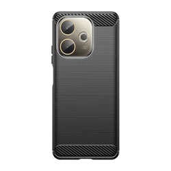 Premium Shockproof Carbon Fiber Phone Bumper Case - Soft TPU Armor Protective Cover for A5 Pro Global (Black)