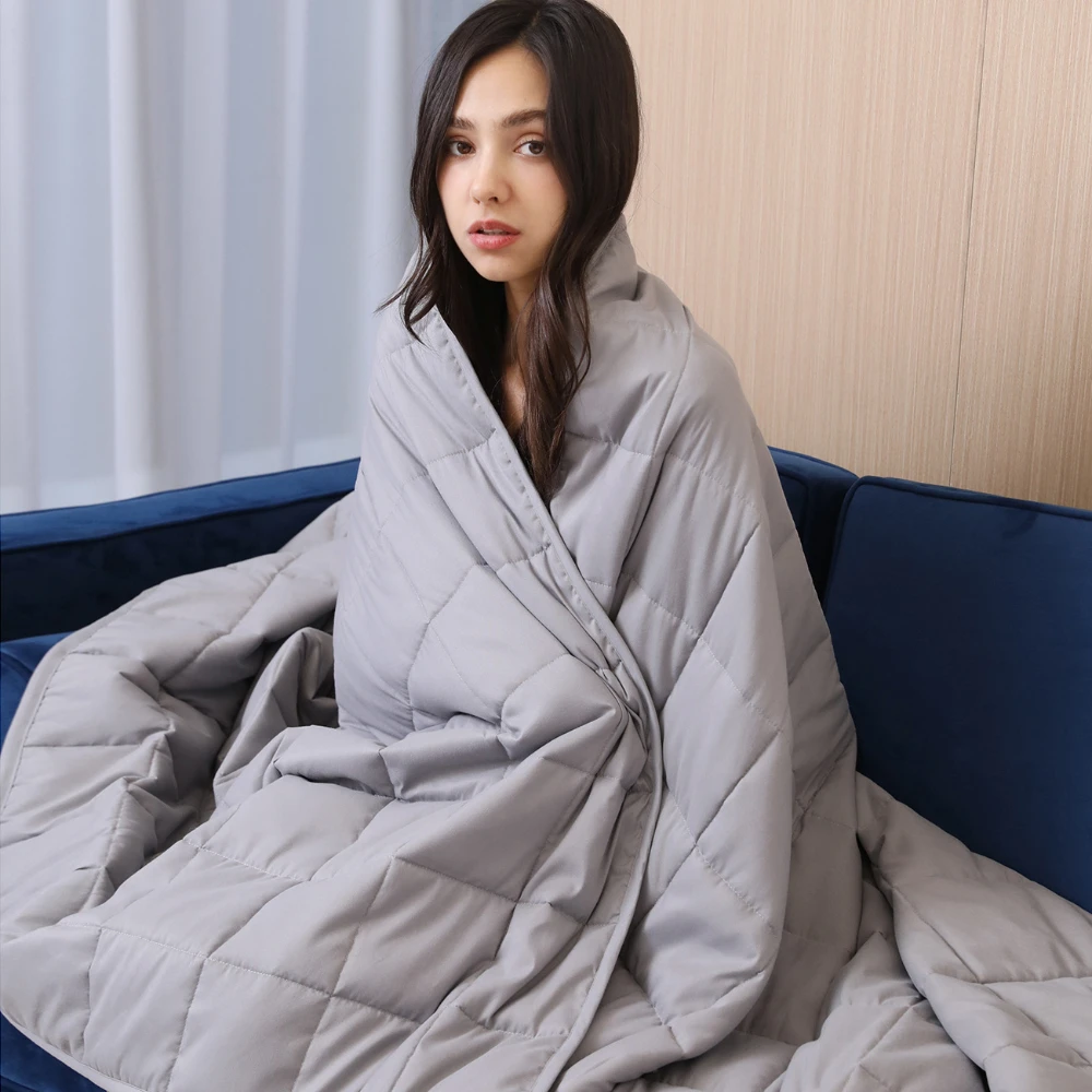 CottonWeightedBlanketGlassBeadsReduceStressAnxietyQuiltPromote