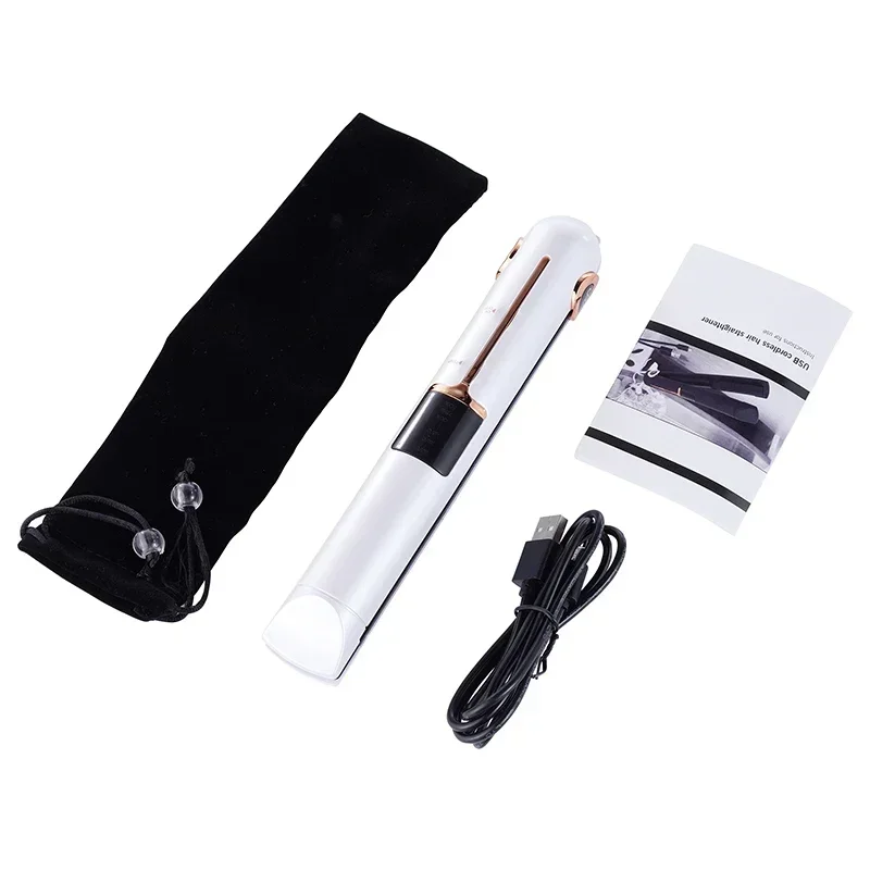 Portable USB Rechargeable Hair Straightener With Power Bank Lock System Travel Flat Irons Wireless Straightening Hair Curler hair straightener hair curler hair iron hair tools