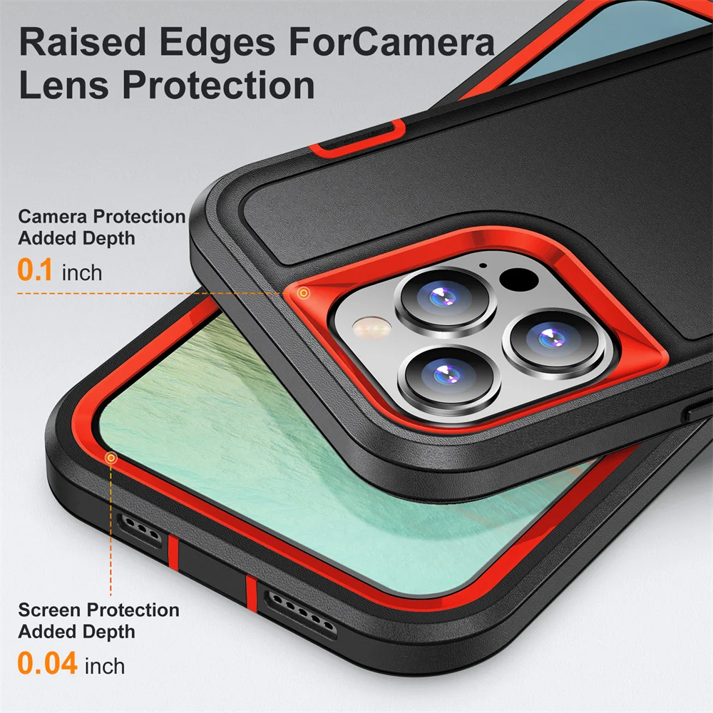 3-in-1 Hybrid Shockproof Phone Case with Invisible Stand