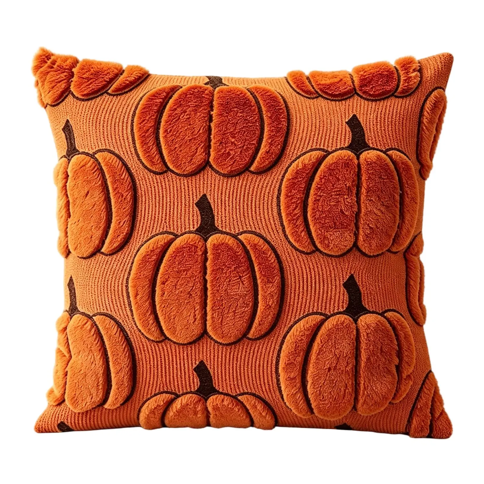 Halloween Plush Throw Pillow Cover, 45x45cm Decorative Cushion