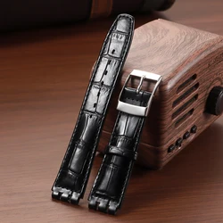 Vintage Brown Genuine Leather Watch Strap - Unisex Sport Band Accessories Bracelet - 19mm (Black)