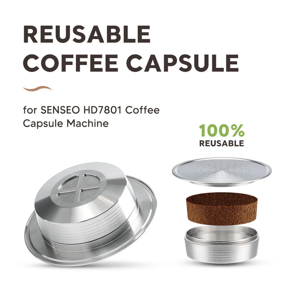 Capsula Di Caffè Riutilizzabile Per Senseo Hd7801 Caffettiera Crema Filtro Ricaricabile Pod Accessori Per Caffè In Acciaio Inossidabile