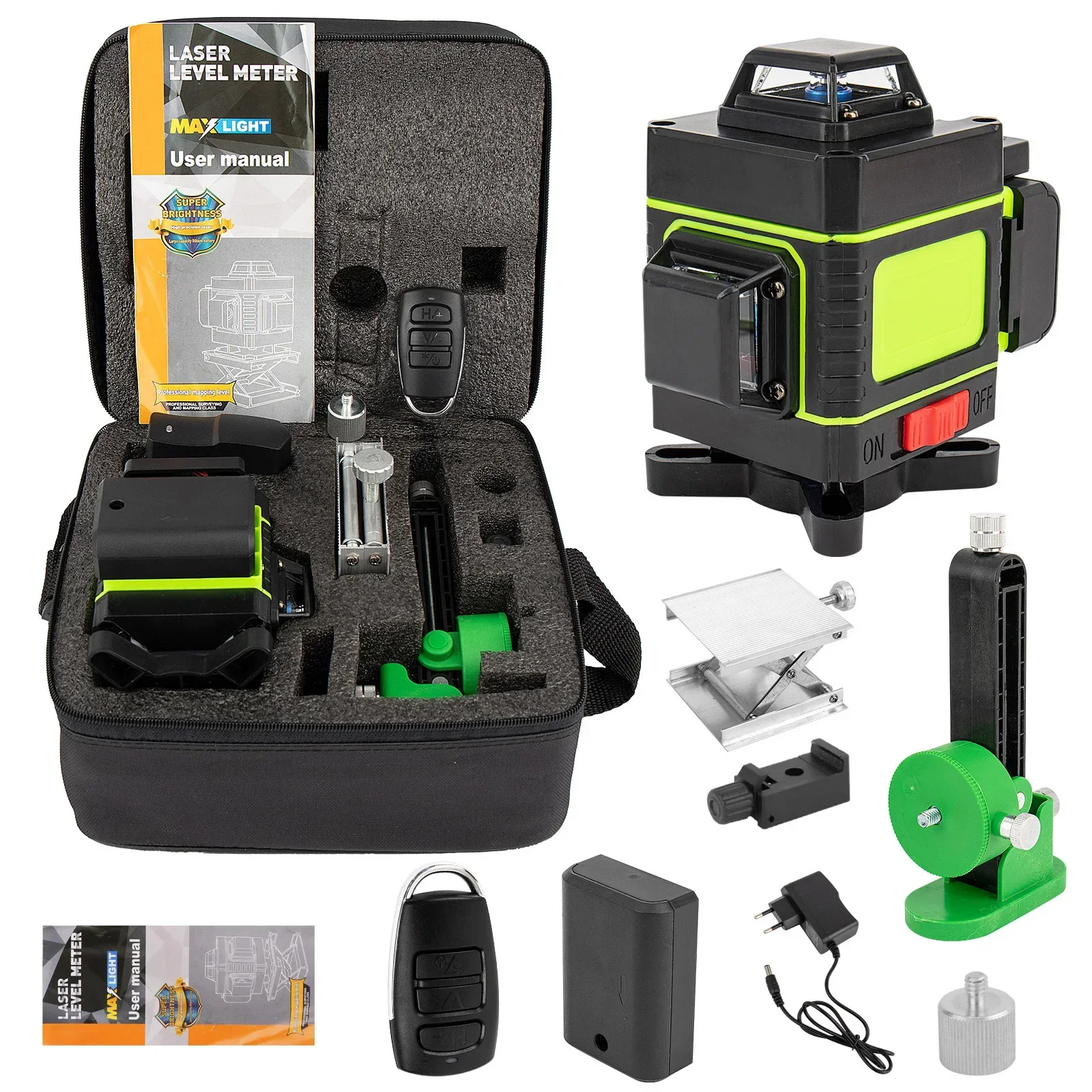 

16 Lines 4D Laser Level Green Line Self-Leveling 360 Horizontal And Vertical Super Powerful Laser Level Green Beam Laser Level