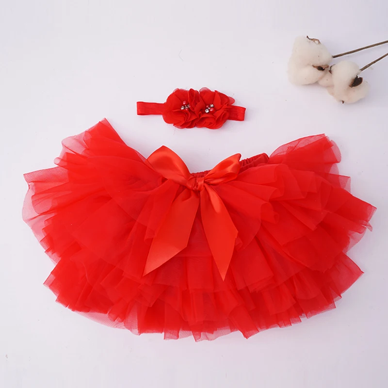 Baby Girl Toddle Tutu Skirt Diaper Cover Flower Headband 0-24months tulle tutu skirt