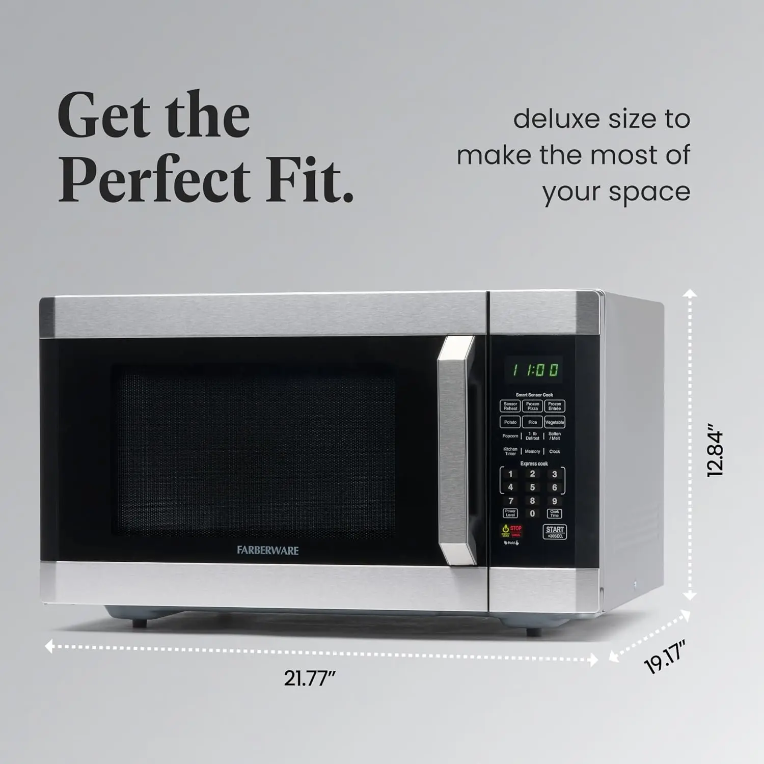 Countertop Microwave 1100 Watts, 1.6 cu ft - Smart Sensor Microwave Oven With LED Lighting and Child Lock - Perfect for Apartmen 4