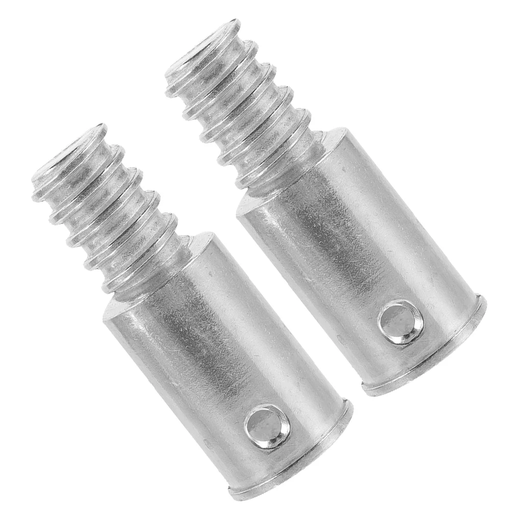 2 Pcs Handle Tips For Poles Adapter Mop Heads Push Broom Telescopic Stainless Steel Threaded End Extension Pala 5
