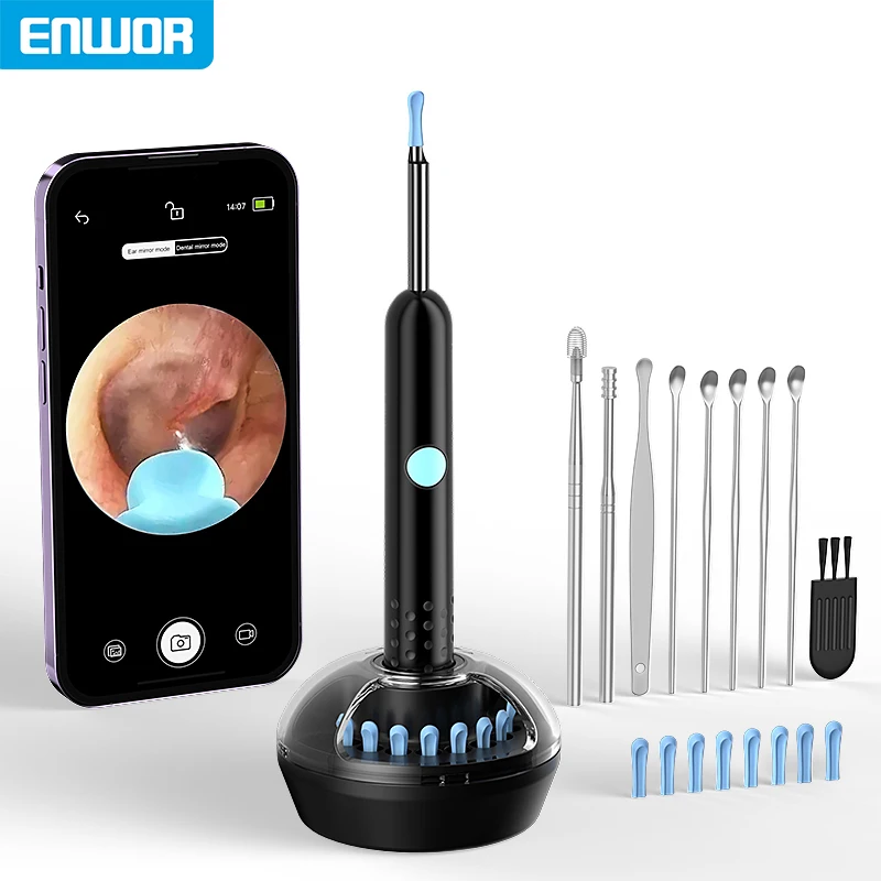 4.2mm WiFi Ear Cleaner Camera for iOS/Android Phones with Ear Spoon Compartmen Endoscope Ear Picker Mini Camera Ear Cleaning Set 1