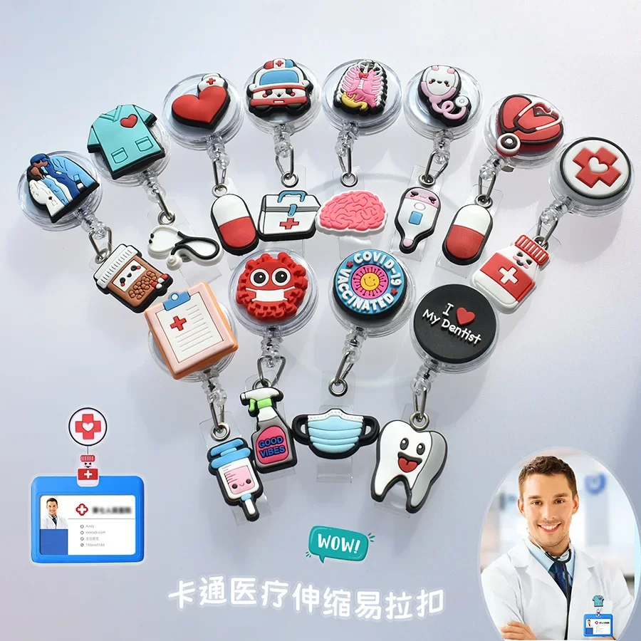 1pc Retractable Badge Holder for Nurses Name Tag Id Card Holder Badge Reel  Clip Funny Gift Supplies Badge Reels Retractable - AliExpress