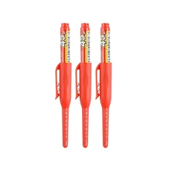 Deep Hole Marker Pens with Long Nib Head - Waterproof Ink for Precision Woodworking (Red pen 3pcs)