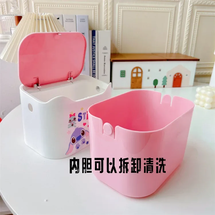 New Sanrio Press Bouncing Trash Bin Cute Girl Heart Desktop Garbage Storage Bucket Living Room Dining Table Paper Basket