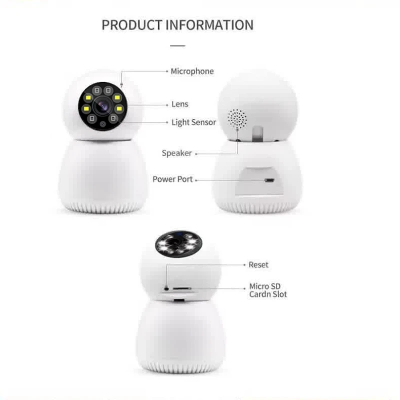 Wireless Security Camera PTZ Surveillance Full Color Night Vision Protection HD Camera Wireless Baby Monitor Smart Home 6