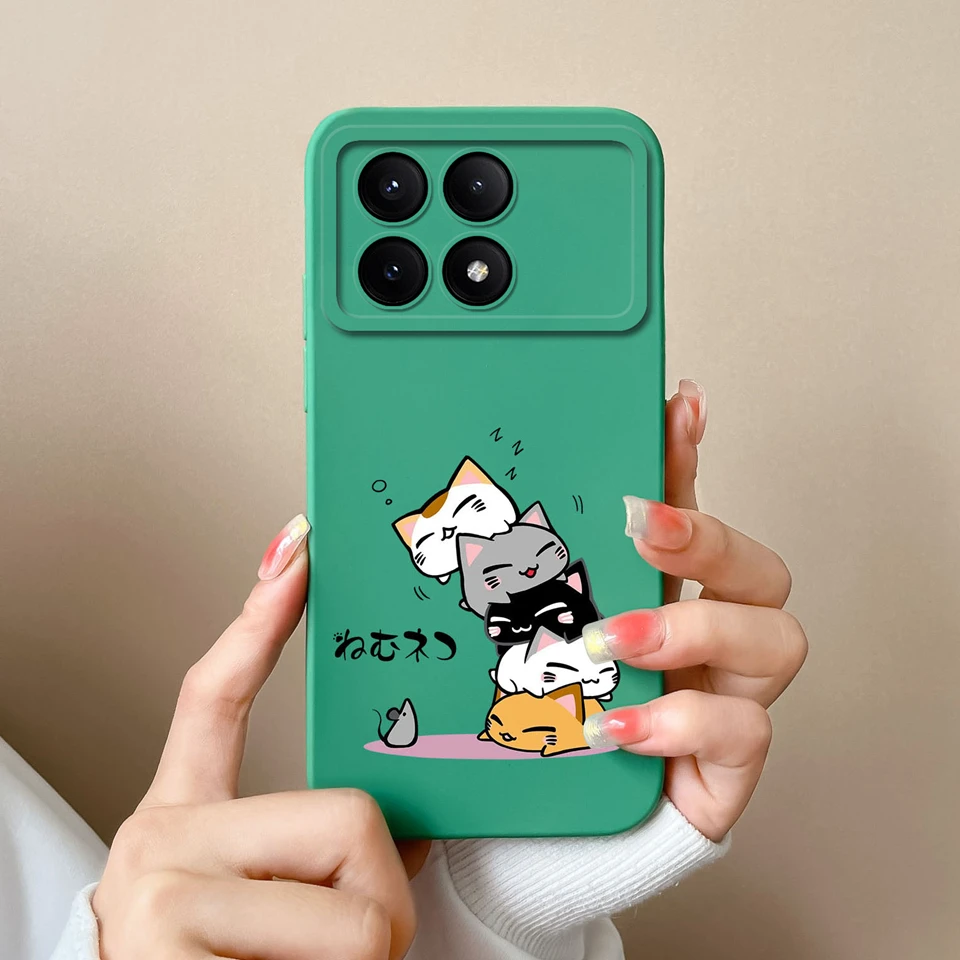 Lovely Cat Liquid Back Cover Case Coque