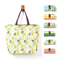 Large Reusable Shopping Bag Portable 600D Oxford Fabric Waterproof Foldable Organizer Storage Shopper Handbag Shopping Tote Bag 1