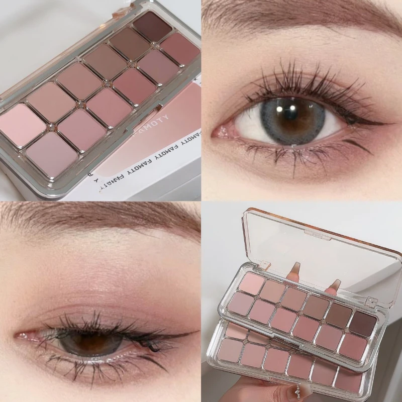 Eyeshadow Palette Earth Color Low Saturation Eye Shadow Makeup Palette Full Matte Cool Atmosphere Lasting Powder