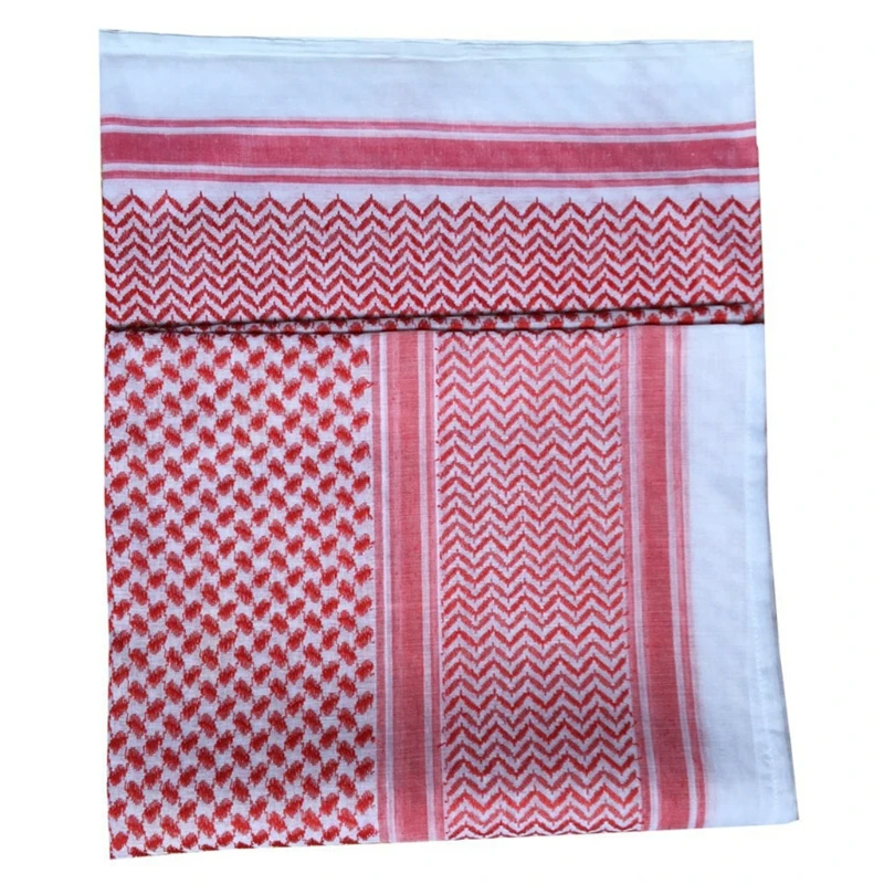 Muslim Men Plaid Print Headscarf Arab Shemagh Dubai Turban Neck Wrap Keffiyeh Arabic Middle East Headcover Shawl