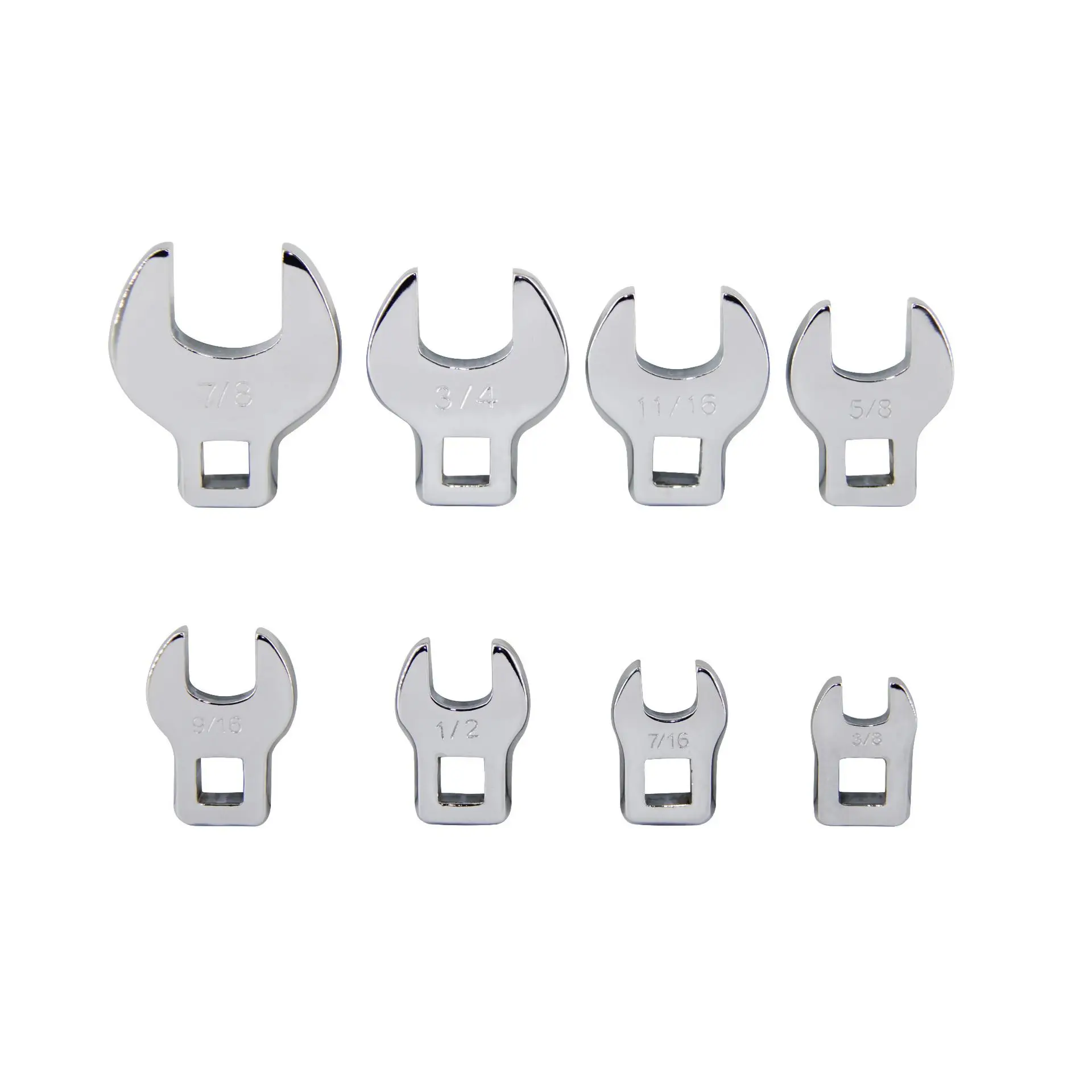 

8 Pcs 3/8 Inch Drive Crowfoot Wrench Set 3/8 to 7/8 in Chrome Plated Crow Foot