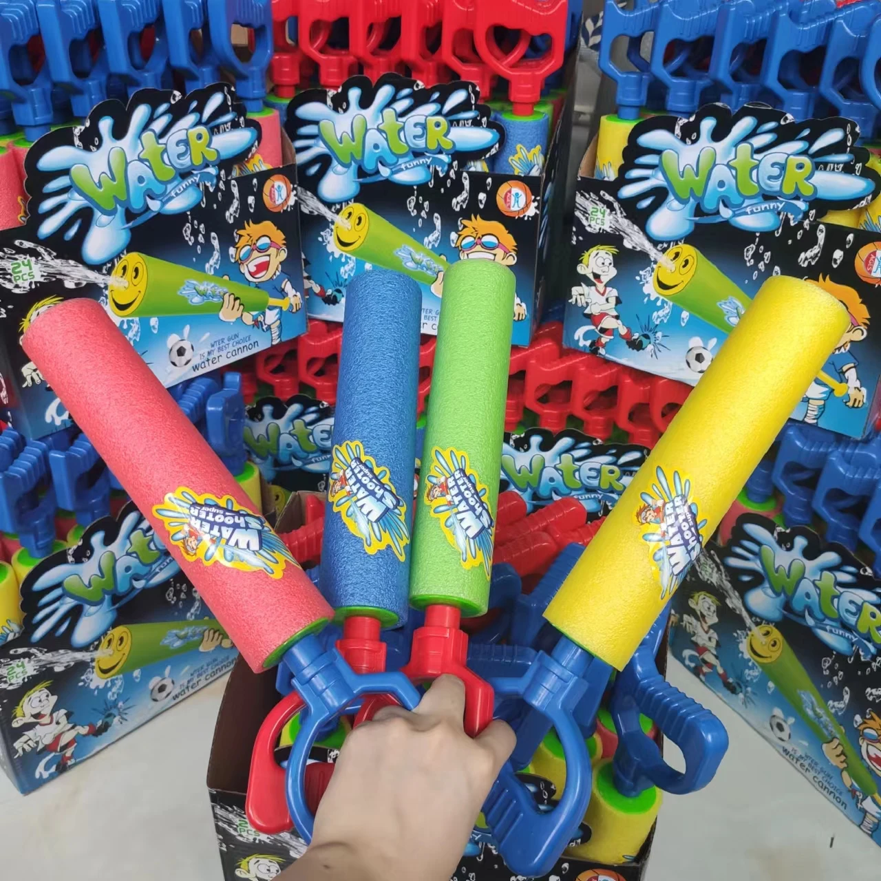 6 Pack Water Guns Shooter Super Foam Soakers Blaster Squirt Guns Pool Toy Plastic Handle Summer Swimming Beach Garden Outdoor 2