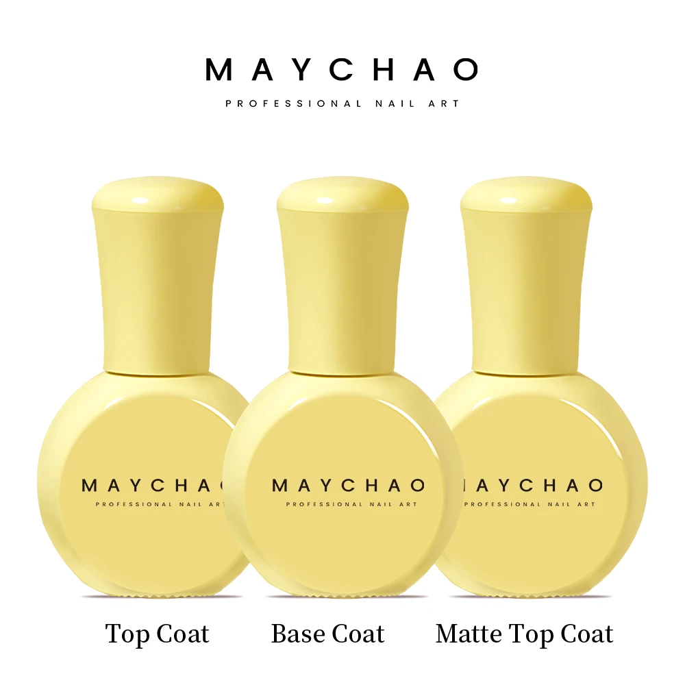 

MAYCHAO 10ml Nail Gel Polish No Wipe Top Coat Base Coat Primer UV LED Enhancer Varnish Soak Off Semi Permanent Nail Art Varnish