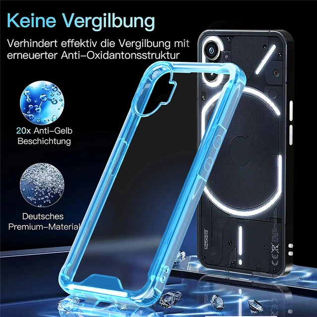  Funda transparente para teléfono Nothing (1), Premium Hybrid  Hard PC Soft TPU Funda transparente para teléfono