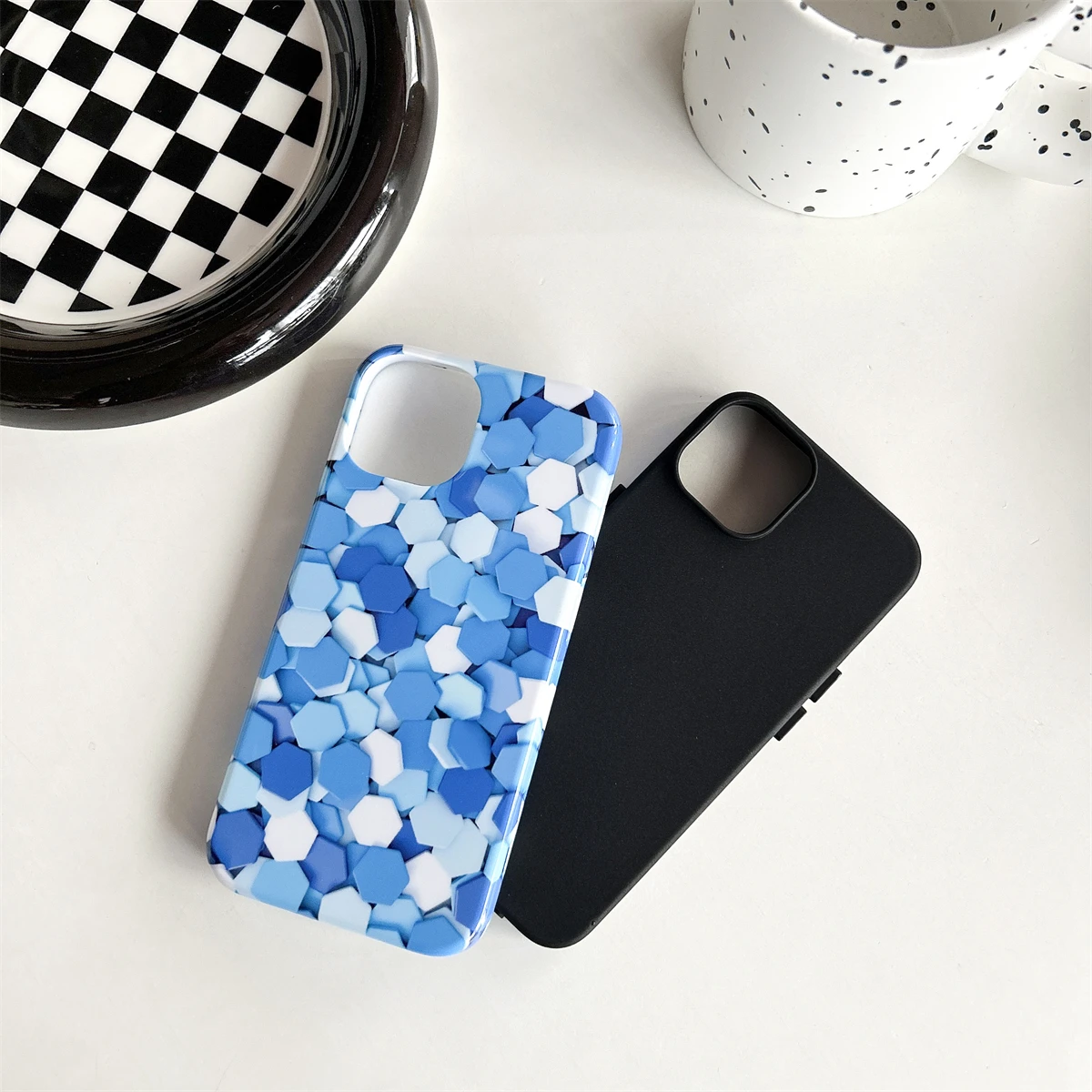 Blue Series intInclusive Phone Case Two-In-One Film Protective Shell For iPhone 15 14 13 12 11 Pro Max Plus Mini