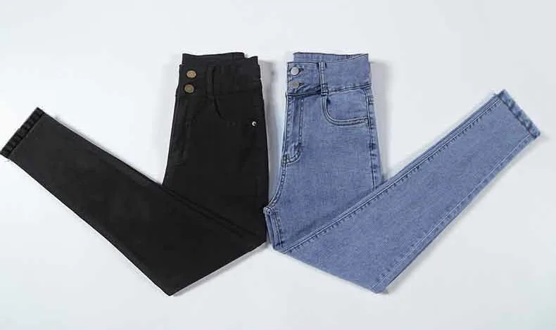 High Waist Skinny Women Pencil Jeans | Korean Streetwear Casual Stretch Denim Pants | Vintage Ankle-length Kot Pantolon