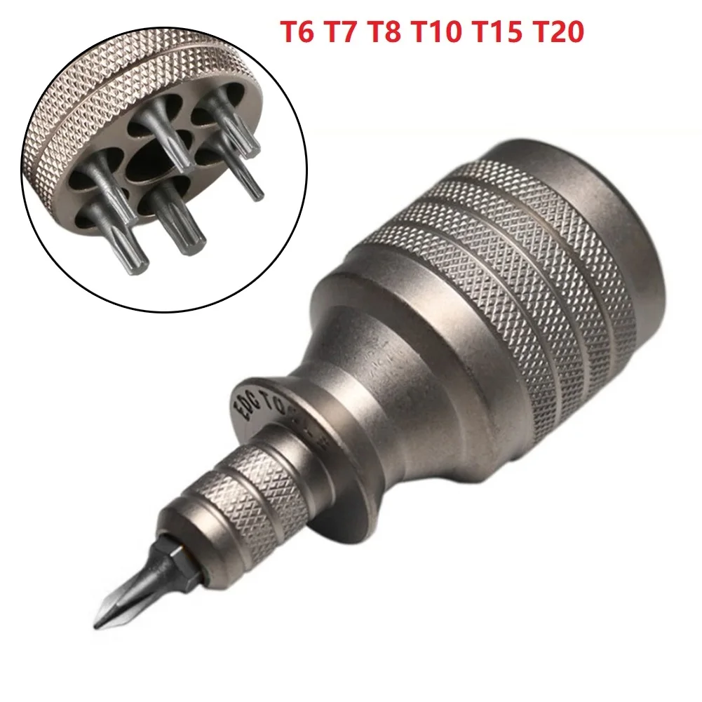 

1set Star Screwdriver 1/4 Inch Multifunction Aluminum Alloy Magnetic Palm Screwdriver T8 T10 T15 T20