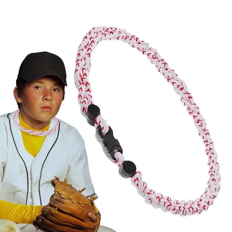 Braided Baseball Necklace Handmade Braided Rope Necklace Portable Sports For Field Hockey Soccer Softball Basketball