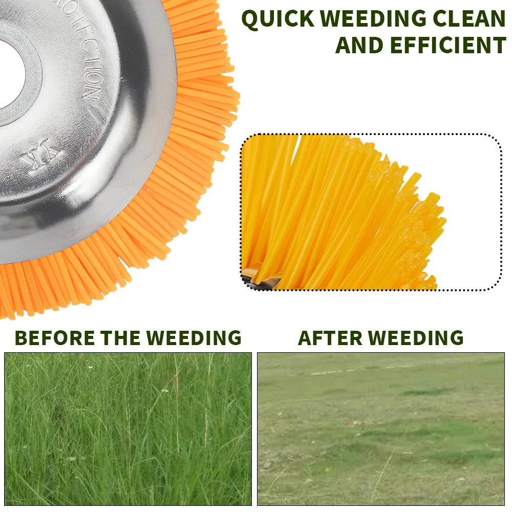 8" 200mm Universal Grass Strimmer Head Trimmer Brush Nylon Wire Wheel Garden Weed Lawn 4