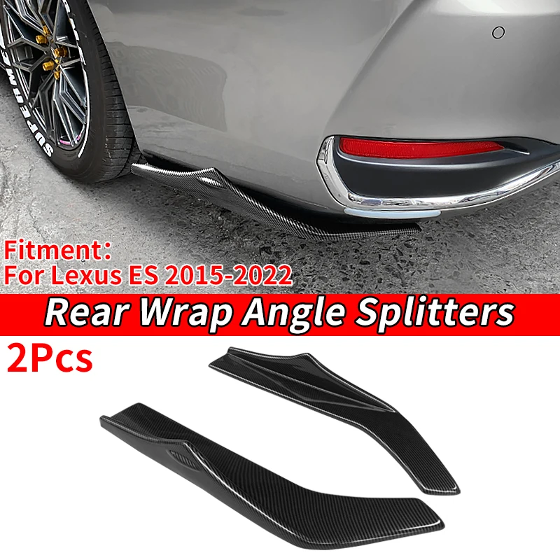 

Car Rear Bumper Splitters Aprons Trunk Lip Spoiler Wing Diffuser Wrap Angle Protector Carbon Fiber ABS For Lexus ES 2015-2022