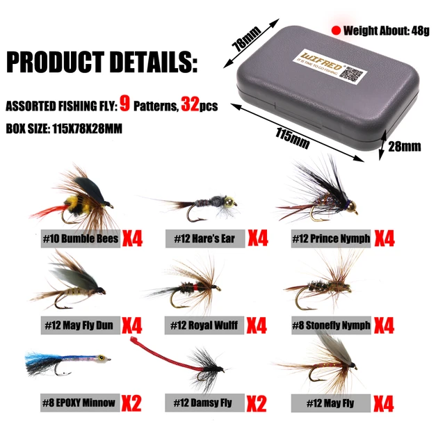 Wifreo 32PCS Fly Box Combo Kit Dry & Wet Nymph Fly Fishing Lure Streamer  Artificial Pesca Bait Lures Carp Trout Fishing Tackle - AliExpress