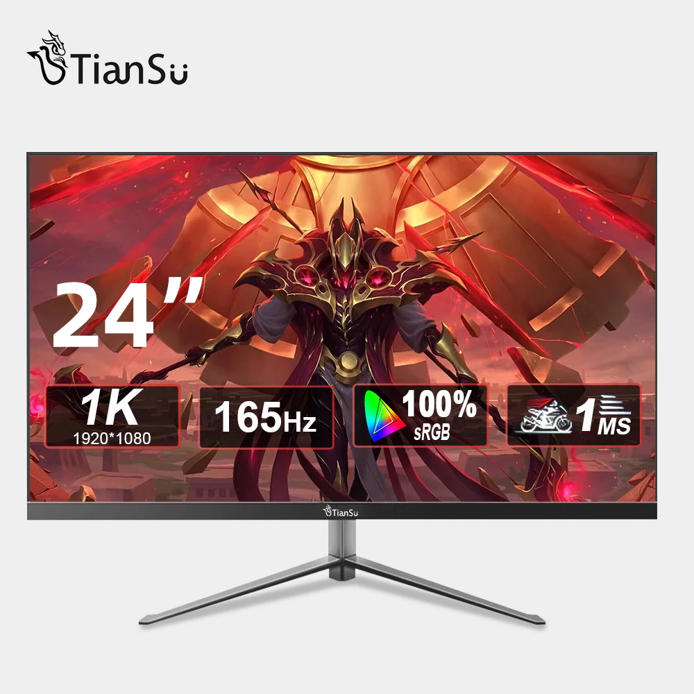Tiansu Pc Monitor 24 Pollici 144Hz Fhd Computer Monitor Schermo Ips Hdmi Compatibile 165Hz Gamer Monitor Display A Led 1920*1080