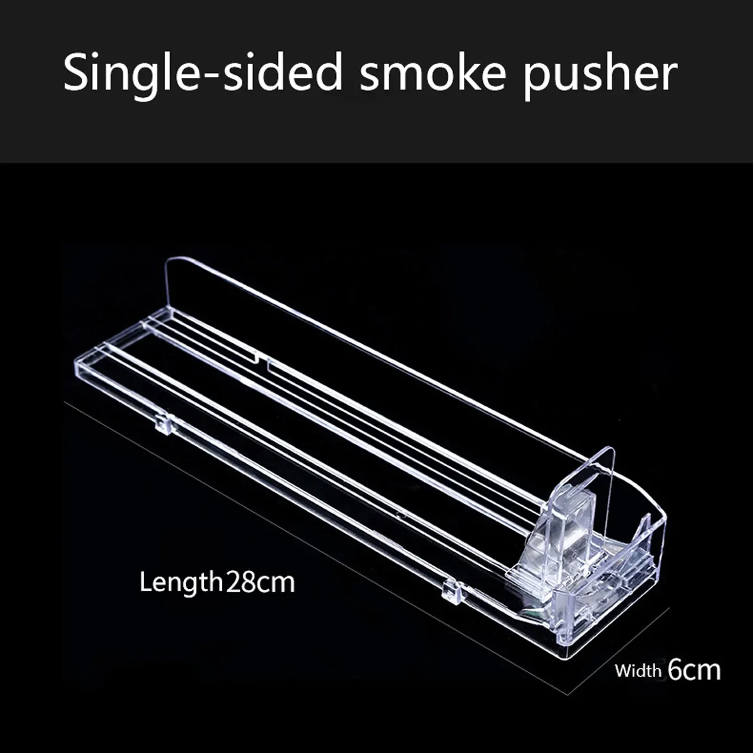 Shelf Label Holder 28x6x4cm Auto-Push Pushers Cigar Automatic Candy Retail Holder Rack Labels Cigarettes Push Store for Case Pusher Clear