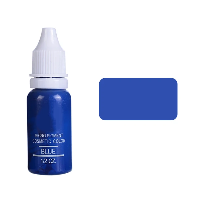 15ml Tattoo Ink Set Permanent Makeup Eyebrow Lips Eye Line Tattoo Color Microblading Pigment for Body Beauty Tattoo Art Supplies Blue