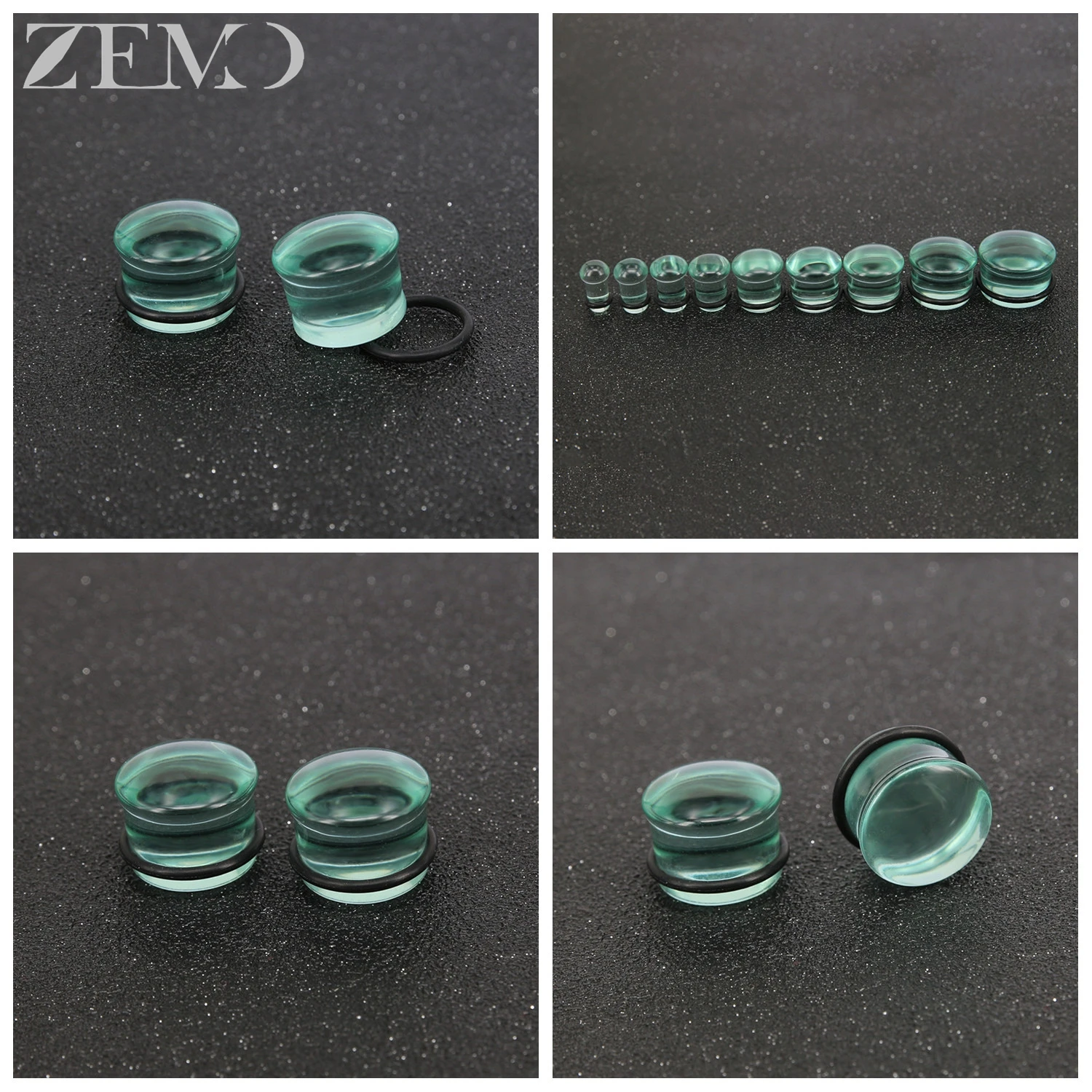 ZEMO 1 Paar Punk 5 MM-16 MM Glas Ohrstöpsel Und Tunnel Männer Frauen Klare Große Messgeräte 7 Farbe Flesh Strecher Expander Körper Piercings – Detail 8