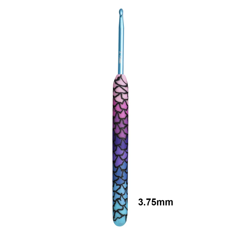 Hot 1 pcs Purple Mermaid Crochet Hook Aluminum Head DIY Handmade Craft Yarn Crochet Needle Crochet Supplies 2.25mm-8.0mm