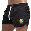 Summer Men's Shorts Lip Printing Sport Casual Fitness Breathable Training Drawstring Candy Colors Loose Male Beach Pants S-3XL 4