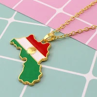 Colorful Kurdistan Map and Flag Pendant Necklace Jewelry For Women Men Birthday Party Fashion Country People Patriotism Gift - Image 5