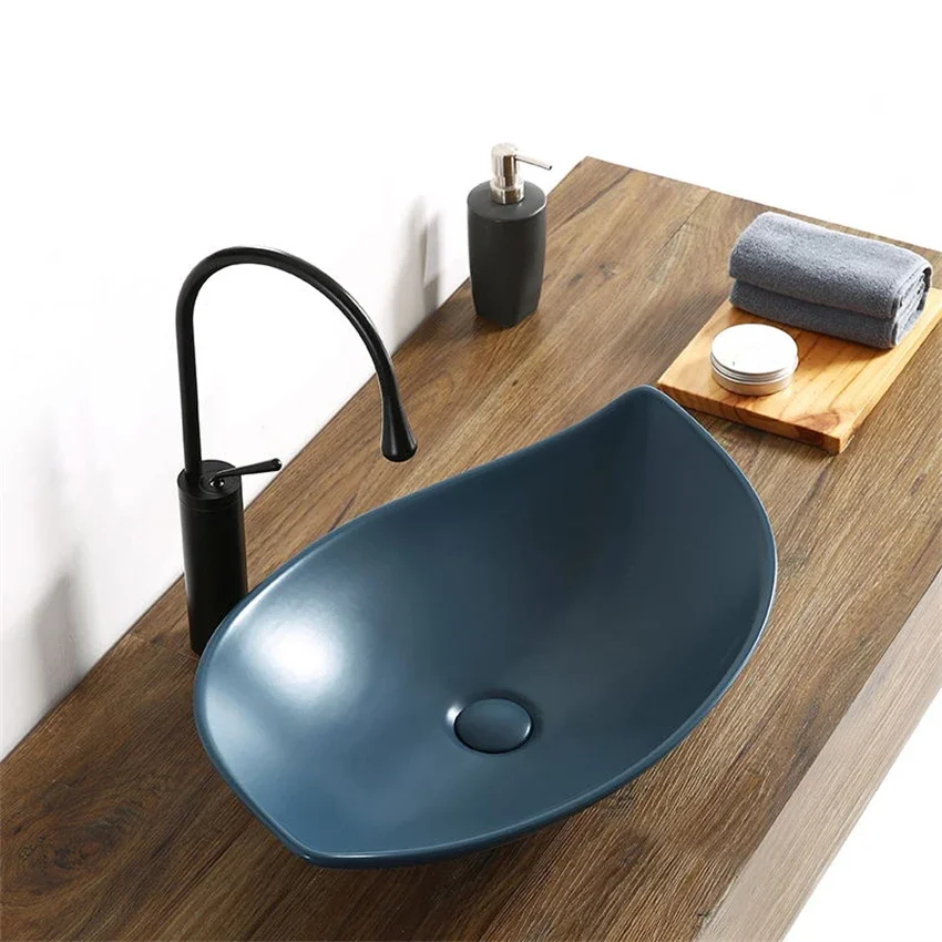 

Modern Nordic Europe Art Basin Single Basin Toilet Washbasin Creative Ceramic Washbasin Household Bathroom Tabletop Basin Sink