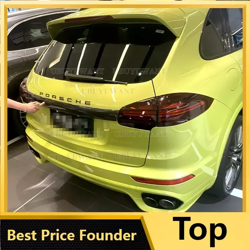 

Real Carbon Middle Spoiler For Porsche Cayenne 958 92A MK2 SUV GTS 2015-2017 Real Carbon Fiber Rear Wing Trunk Lip Roof Spoiler