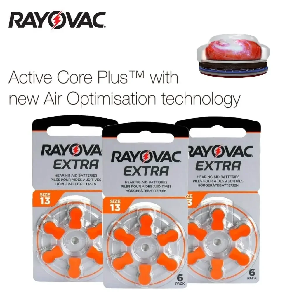 Hearing Aid Battery 60PC 13 A13 PR48 Hearing Aid Batteries Zinc Air Rayovac Extra 1.45V High Performance For hearing aids