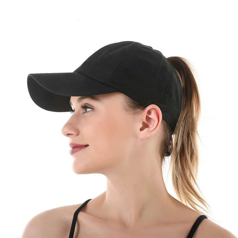 Women'S Baseball Caps Spring And Summer Outdoor Sports Sunshade Ponytail Cap Adjustable Breathable Mesh Quick-Drying Cap