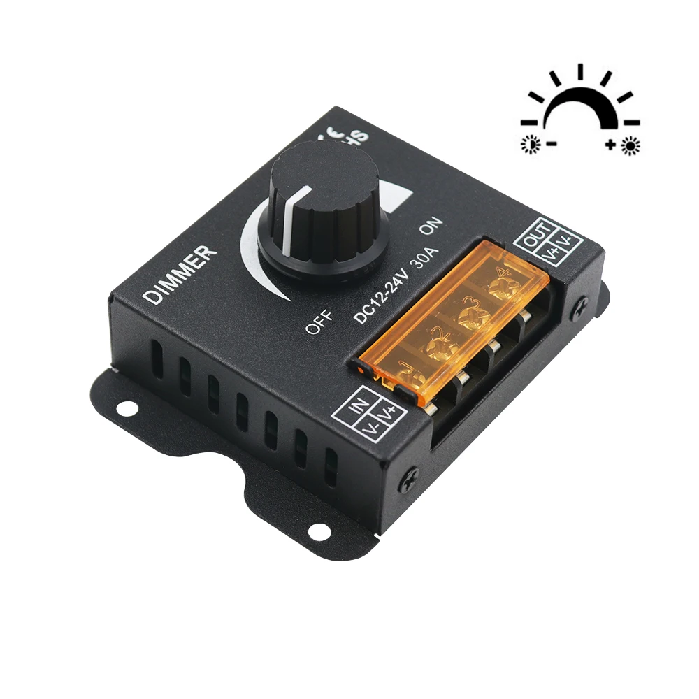 LED Light Strip Dimmer 12V 24V DC 30A Power Amplifier PWM Dimming