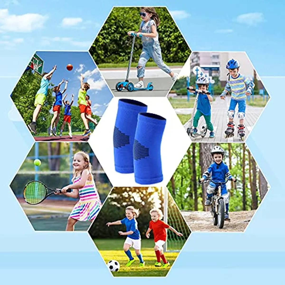 1Pair Kids Knit Elbow Brace Support Compression Arm Protection Sleeves for Volleyball Weightlifting Tennis Tendonitis BEST SELLERS
