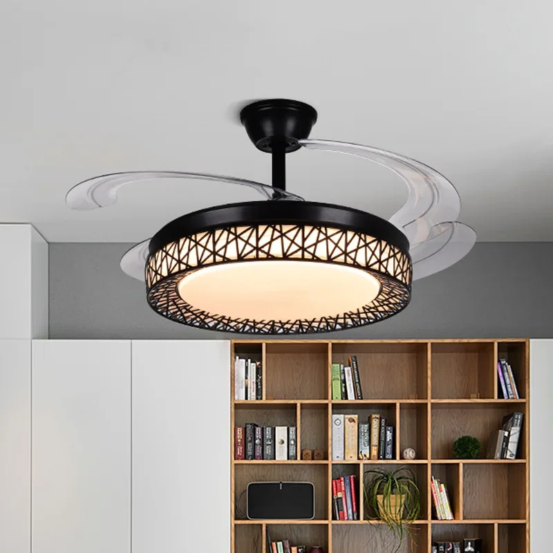 Fan Lamp Ceiling Fan Lights For Dining Room Bedroom Living Room Mute Invisible Integrated Ventilador De Teto with Remote Control