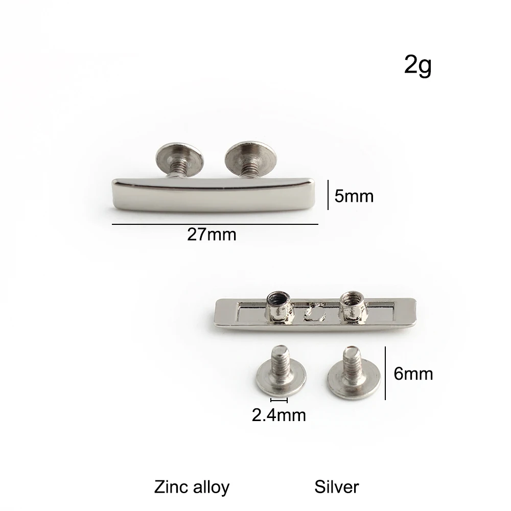50/100PCS 39x10mm Rectangle Metal Labels With Screws For Handmade Logo Bags Purse Customize Brand DIY Sewing Tag Accessories