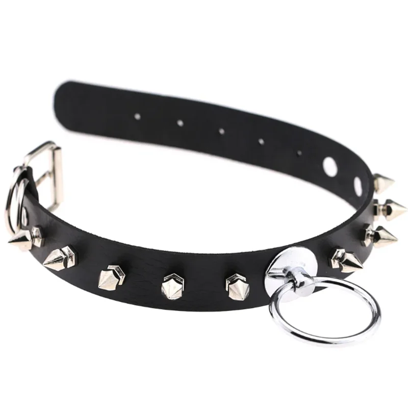 Harajuku Cosplay Rivet Star Punk Rock Gothic Women Collar Sexy PU Leather Heart Cross Spike Hip Hop Bondage Choker Jewelry 1Pc