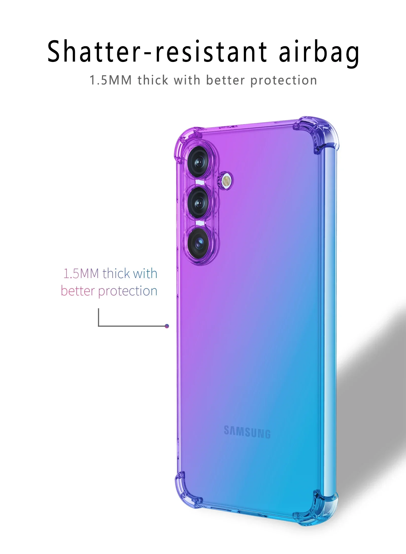 Rainbow Gradient Transparent Shockproof Soft Silicone Phone Case