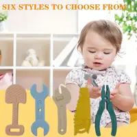 6pcs children's toys teething tools shaped silicone teething teethers for teething babies daily use 6pcs set multicolor mixing 1